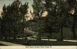 Band Stand, Bradley Park, Peoria, Ill. Postcard