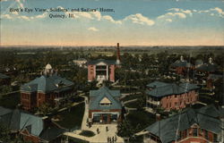 Bird's Eye View, Soldiers' and Sailors' Home Quincy, IL Postcard Postcard Postcard