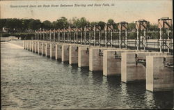 Government Dam on Rock River Postcard