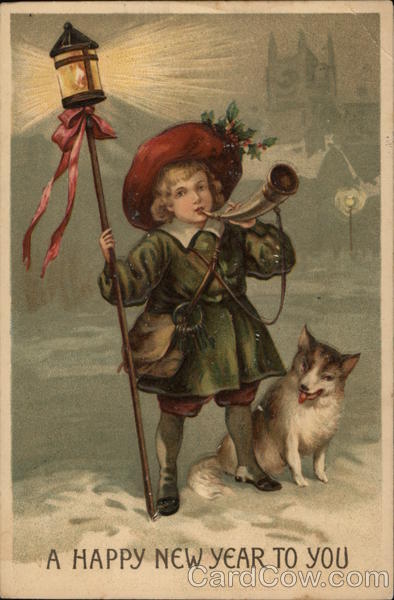 A Happy New Year - Boy with Dog Children
