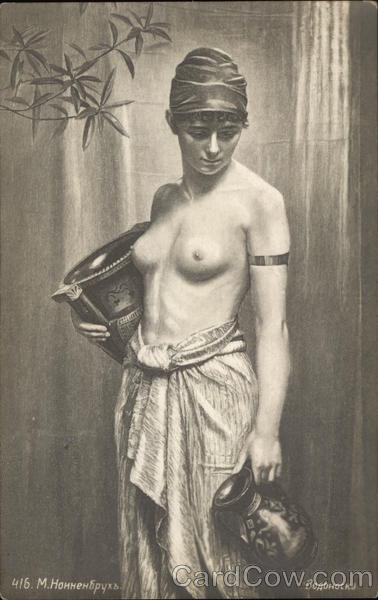 Beautiful Woman Topless Risque & Nude