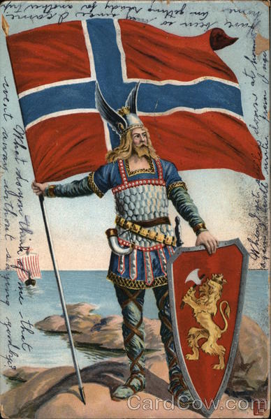 Viking with Norwegian Flag Norway