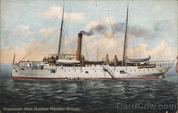 Unarmored Steel Gunboat Marietta, 13 Knots Ships