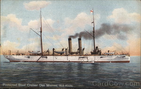 Protected Steel Cruiser Des Moines, 16.5 Knots Ships