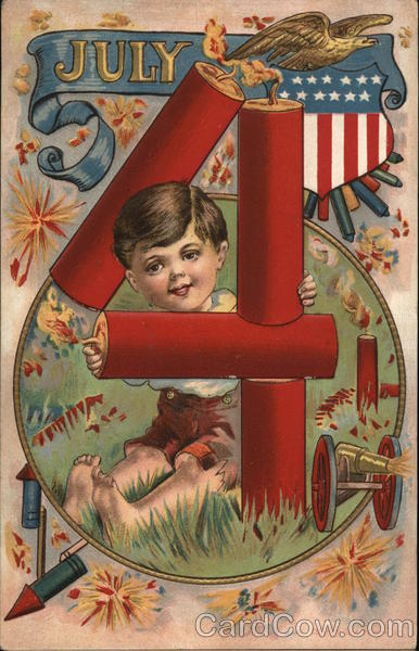 4th of July-Child Sitting in Grass