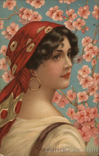 Beautiful Woman with Cherry Blossoms Giovanni Barbaro