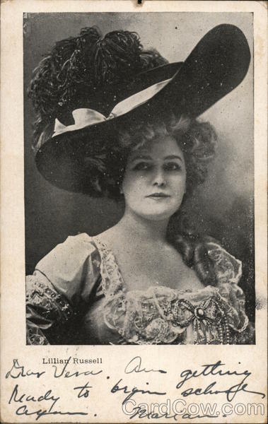 Portrait of Lillian Russell in a Hat Actresses