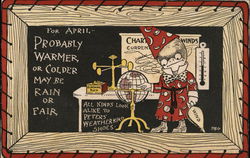 For April: Probably Warmer or Colder May be Rain or Fair Postcard