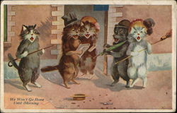 We Won't Go Home Until Morning Cats Postcard Postcard Postcard