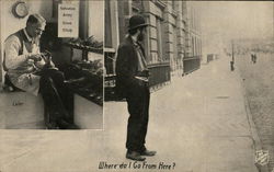 Where Do I Go From Here? Shoe Shop Postcard