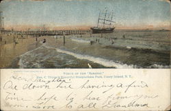 Wreck of the "Saranac" Coney Island, NY Navy Postcard Postcard Postcard