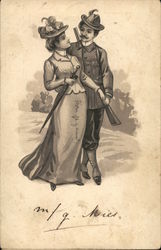 Hunter and Woman Hunter and Woman