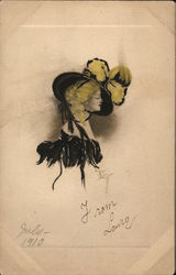 Hand Drawn/Colored - Edwardian woman with blonde hair Hand Drawn/Colored - Edwardian woman with blonde hair