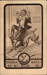 Man Riding Goat Postcard