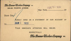 The Bruner Woolen Company Postcard