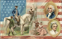 Washington and his family at Mount Vernon Postcard