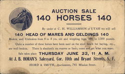 JB Horan's - Auction Sale 140 Horses Picture of a horses head in a circle JB Horan's - Auction Sale 140 Horses Picture of a horses head in a circle