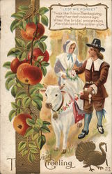 Thanksgiving Greeting-Pilgrim Wedding Pilgrims Postcard Postcard Postcard