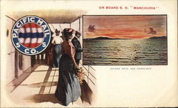 On Board S. S. "Manchuria" Postcard