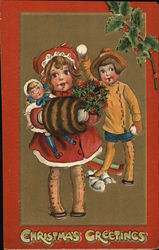 Christmas Greetings Children Postcard Postcard Postcard