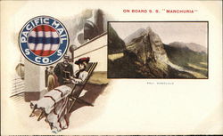 On Board S. S. "Manchuria" Postcard