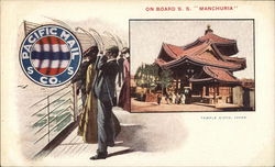 On board S.S. Manchuria. Pacific Mail Co. Postcard