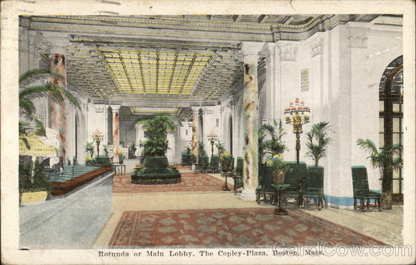 Rotunda or Main Lobby, The Copley-Plaza Boston Massachusetts