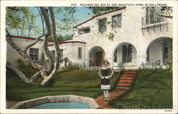 Dolores Del Rio at Her Beautiful Home in Hollywood California