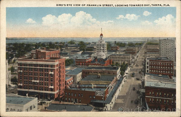 Bird's Eye View of Franklin Street, Looking Towards Bay Tampa Florida