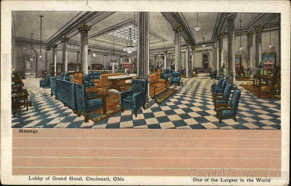 Lobby of Grand Hotel Cincinnati Ohio