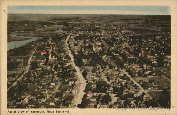 Aerial View of Yarmouth, Nova Scotia NS Canada