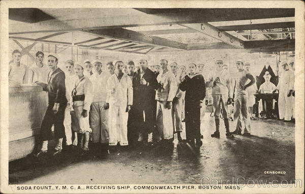 Soda Fount, Y.M.C.A., Receiving Ship, Commonwealth Pier Boston Massachusetts