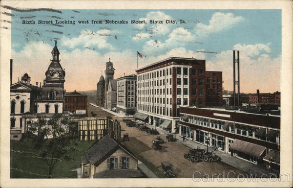 Sixth Street Looking West from Nebraska Street Sioux City Iowa