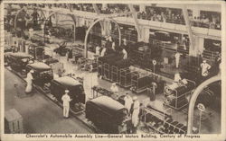 General Motors Building - Chevrolet Automobile Assembly Line Postcard
