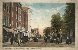 Washington Street Looking East Postcard