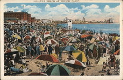 Crowds at the Beach Venice, CA Postcard Postcard Postcard