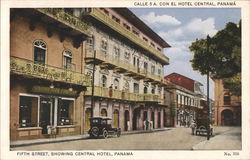 Pine Street showing Central Hotel Postcard