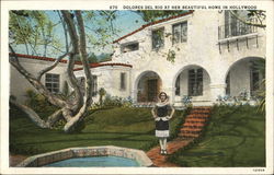 Dolores Del Rio at Her Beautiful Home in Hollywood California Actresses Postcard Postcard Postcard