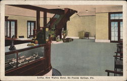 Lobby, New Walton Hotel Postcard