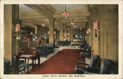 Lobby, Hotel Stewart Postcard
