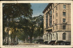 Hotel Elton and West Main Street Postcard