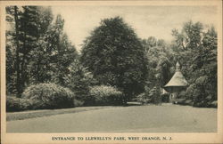 Entrance to LLewellyn Park Postcard