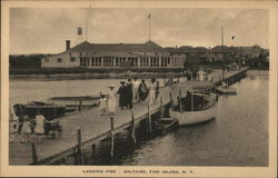 Landing Pier Fire Island, NY Postcard Postcard Postcard