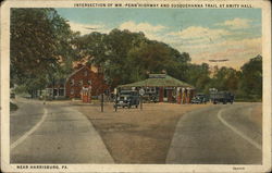 Intersection of Wm. Penn Highway and Susquehanna Trail at Amity Hall Harrisburg, PA Postcard Postcard Postcard