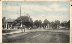 Penn. R.R. Station. Winimac, Ind. Postcard