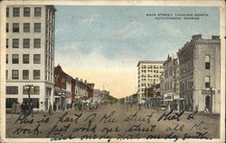 Main Street, Looking North Hutchinson, KS Postcard Postcard Postcard