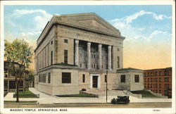 Masonic Temple Building Springfield, MA Postcard Postcard Postcard