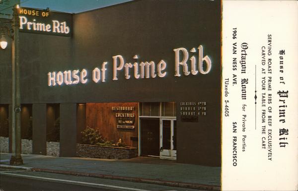 House of Prime Rib San Francisco California