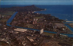 Aerial View of Waikiki Postcard
