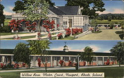 Willow Rose motor Court, Newport, Rhode Island Postcard Postcard Postcard